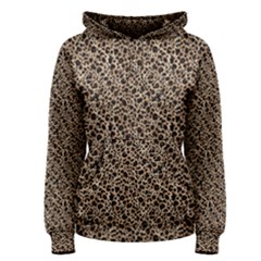 Brown Leopard Pattern Women s Pullover Hoodie by DinkovaArt