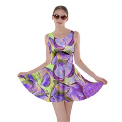 Purple Leaves Skater Dress by DinkovaArt