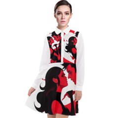 3 - Science Love And Art 2 - Science Love And Art Long Sleeve Chiffon Shirt Dress by LemonPear