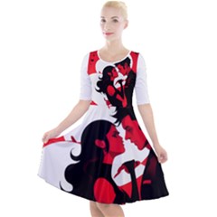 3 - Science Love And Art 2 - Science Love And Art Quarter Sleeve A-line Dress by LemonPear