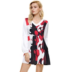 3 - Science Love And Art 2 - Science Love And Art Tiered Long Sleeve Mini Dress by LemonPear