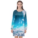 Landscape Sky Clouds Hd Wallpaper Long Sleeve Chiffon Shift Dress  View1