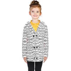 Black And White Tribal Print Pattern Kids  Double Breasted Button Coat by dflcprintsclothing