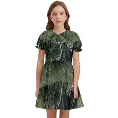 Astronaut Lying In Flowers Fantasy Kids  Bow Tie Puff Sleeve Dress by artworkshop