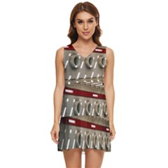 Patterned Tunnels On The Concrete Wall Tiered Sleeveless Mini Dress by artworkshop