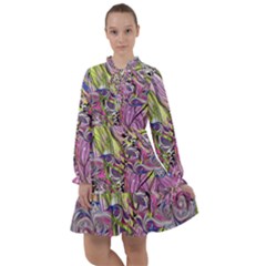 Abstract Intarsio All Frills Chiffon Dress by kaleidomarblingart