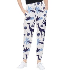 Cute Safari Animals Blue Giraffe Tapered Pants by Stikle