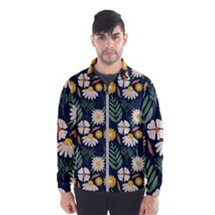 Flower Grey Pattern Floral Men s Windbreaker by Dutashop