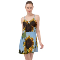 Sunflower Flower Yellow Summer Time Chiffon Dress by artworkshop