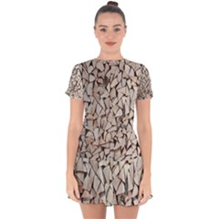 Texture Pattern Design Drop Hem Mini Chiffon Dress by artworkshop