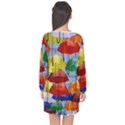 Umbrellas Colourful Long Sleeve Chiffon Shift Dress  View2