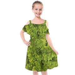 Botanical Motif Plants Detail Photography Kids  Cut Out Shoulders Chiffon Dress by dflcprintsclothing