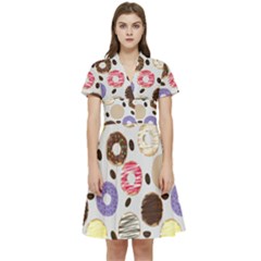 Donuts! Short Sleeve Waist Detail Dress by fructosebat