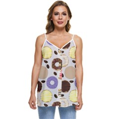 Donuts! Casual Spaghetti Strap Chiffon Top by fructosebat