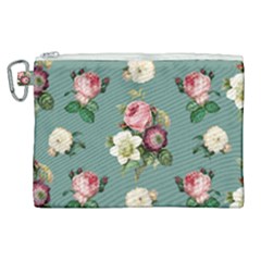 Victorian Floral Canvas Cosmetic Bag (xl) by fructosebat