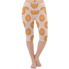 Orange Slices! Lightweight Velour Cropped Yoga Leggings by fructosebat