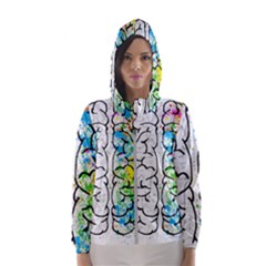 Brain-mind-psychology-idea-drawing Women s Hooded Windbreaker by Jancukart