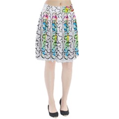 Brain-mind-psychology-idea-drawing Pleated Skirt by Jancukart