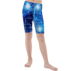 Artificial Intelligence Brain Think Art Kids  Mid Length Swim Shorts by Jancukart