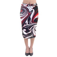 Modern Art Design Fantasy Surreal Velvet Midi Pencil Skirt by Ravend