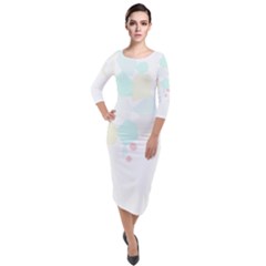 Abstract T- Shirt Abstract Cactus T- Shirt Quarter Sleeve Midi Velour Bodycon Dress by maxcute