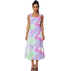 Abstract T- Shirt Cool Abstract Pattern Design 2 Square Neckline Tiered Midi Dress by maxcute