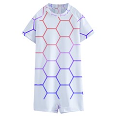 Abstract T- Shirt Honeycomb Pattern T- Shirt Kids  Boyleg Half Suit Swimwear by maxcute