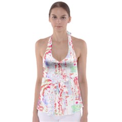 Abstractart T- Shirt Abstract Forest In Pink T- Shirt Babydoll Tankini Top by maxcute