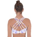 Bat Pattern T- Shirt Bats And Bows Blue Orange T- Shirt Cross String Back Sports Bra View2