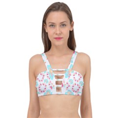 Batik T- Shirt Batik Flower Pattern 6 Cage Up Bikini Top by maxcute