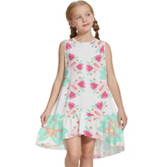 Batik T- Shirt Flowers Batik Pattern T- Shirt Kids  Frill Swing Dress by maxcute