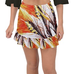 Boho Fire Feather Pattern T- Shirt Boho Fire Feather Pattern T- Shirt Fishtail Mini Chiffon Skirt by maxcute