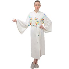 Butterfly Art T- Shirtbutterfly T- Shirt (2) Maxi Velour Kimono by maxcute