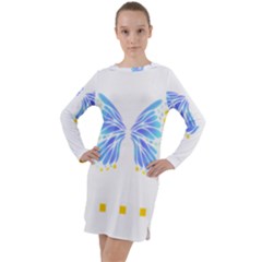 Butterfly Art T- Shirtbutterfly T- Shirt (7) Long Sleeve Hoodie Dress by maxcute