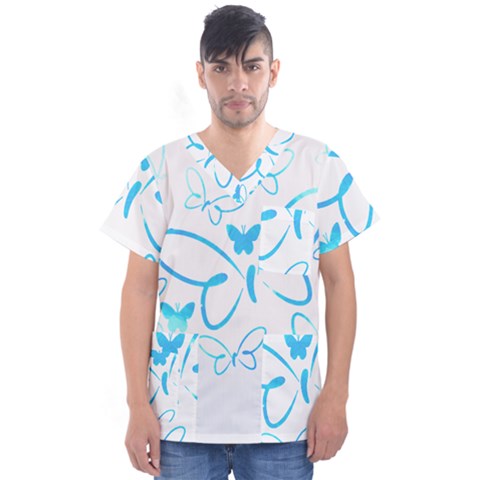 Butterfly T- Shirt Butterfly T- Shirt Men s V-neck Scrub Top by maxcute