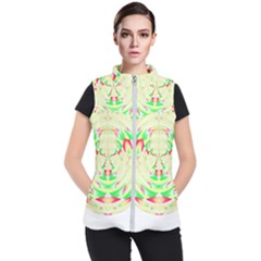 Circle Design T- Shirt Abstract Red Green Yellow Ornamental Circle Design T- Shirt Women s Puffer Vest by maxcute