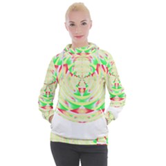 Circle Design T- Shirt Abstract Red Green Yellow Ornamental Circle Design T- Shirt Women s Hooded Pullover by maxcute