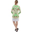 Circle Design T- Shirt Abstract Red Green Yellow Ornamental Circle Design T- Shirt Long Sleeve Hoodie Dress View2