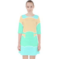 Circle T- Shirt Geo Metric Hues T- Shirt Quarter Sleeve Pocket Dress by maxcute