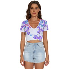 Daisies In Bloom T- Shirt Daisy Iris Heart Flower Floral Pattern Daisies T- Shirt V-neck Crop Top by maxcute