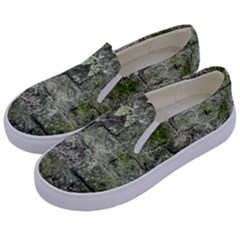 Old Stone Exterior Wall With Moss Kids  Canvas Slip Ons by dflcprintsclothing