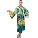 Waves Maxi Velour Kimono View1