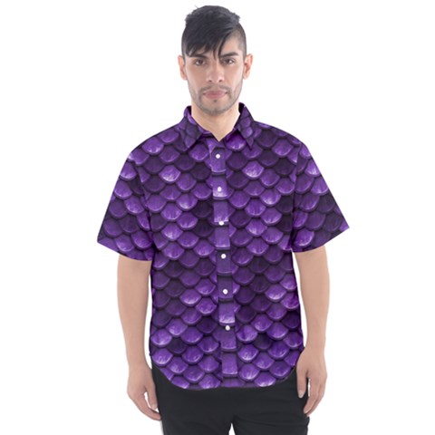 Purple Scales! Men s Short Sleeve Shirt by fructosebat