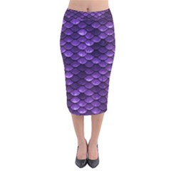 Purple Scales! Velvet Midi Pencil Skirt by fructosebat