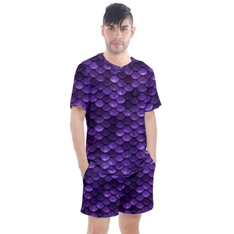 Purple Scales! Men s Mesh Tee And Shorts Set by fructosebat