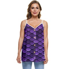 Purple Scales! Casual Spaghetti Strap Chiffon Top by fructosebat