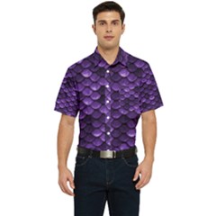 Purple Scales! Men s Short Sleeve Pocket Shirt  by fructosebat