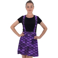 Purple Scales! Velvet Suspender Skater Skirt by fructosebat