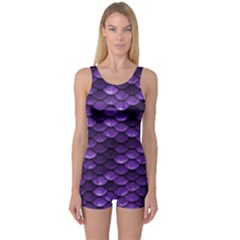 Purple Scales! One Piece Boyleg Swimsuit by fructosebat