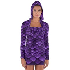 Purple Scales! Long Sleeve Hooded T-shirt by fructosebat